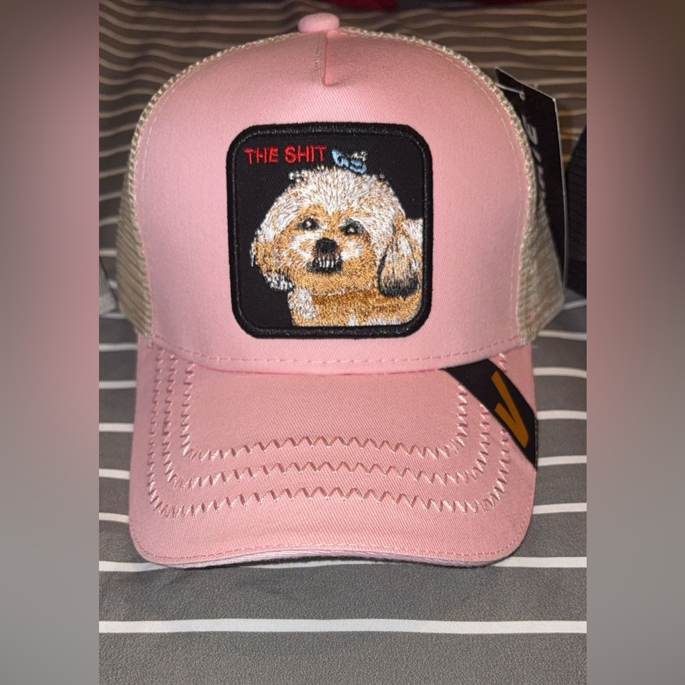 Pink Dog Embroidered Cap